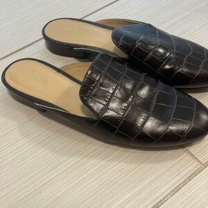 MICHAEL Michael Kors Black Croc-Embossed Loafers